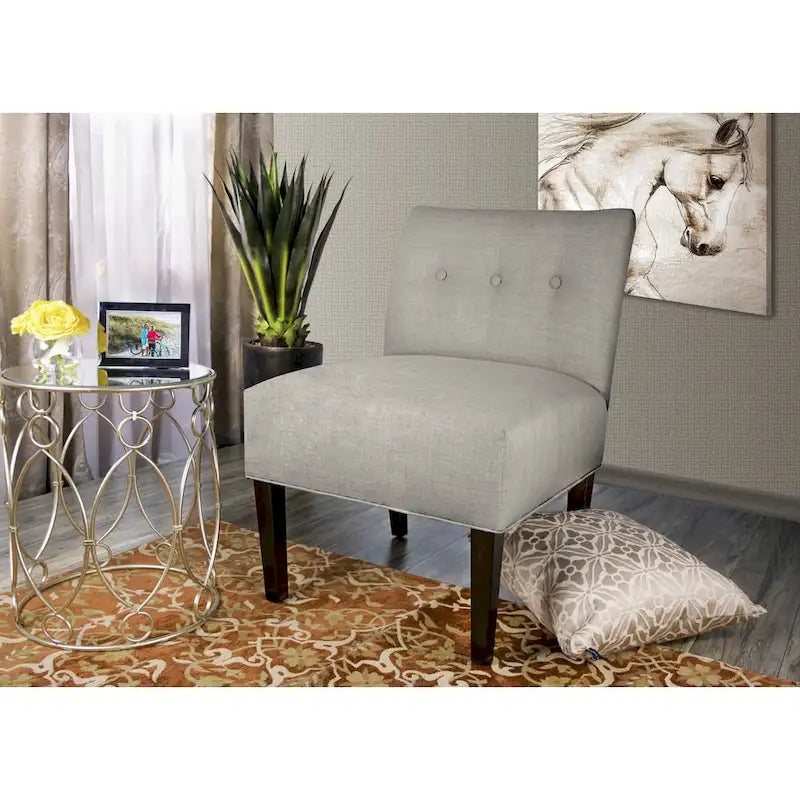 Fauteuil d'appoint capitonné MJL Furniture Obsession, couleur grès brun (TEL QUEL)