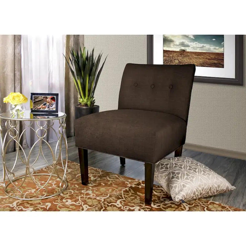 Fauteuil d'appoint capitonné MJL Furniture Obsession, couleur grès brun (TEL QUEL)