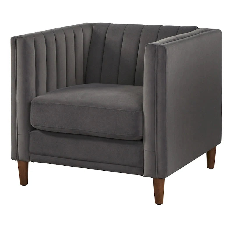Lifestorey Paxton Channel Stitch Tuxedo Chair