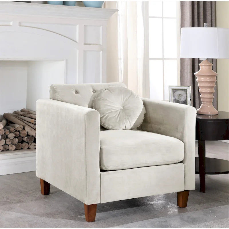 Fauteuil Chesterfield classique Persaud Velvet Kitts