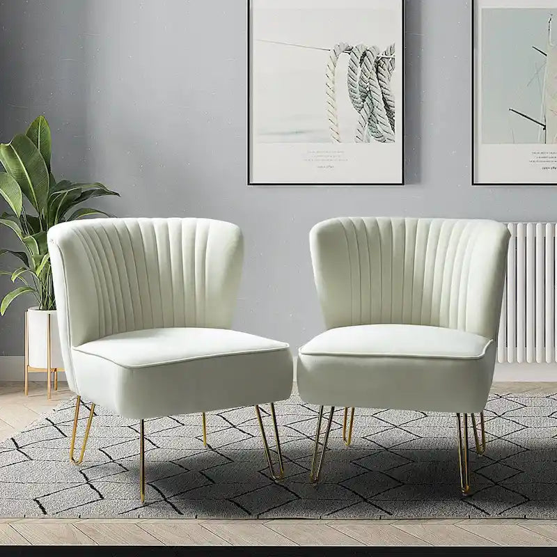 Barto Upholstered Side Chair with Tufted Back Set of 2 by HULALA HOME