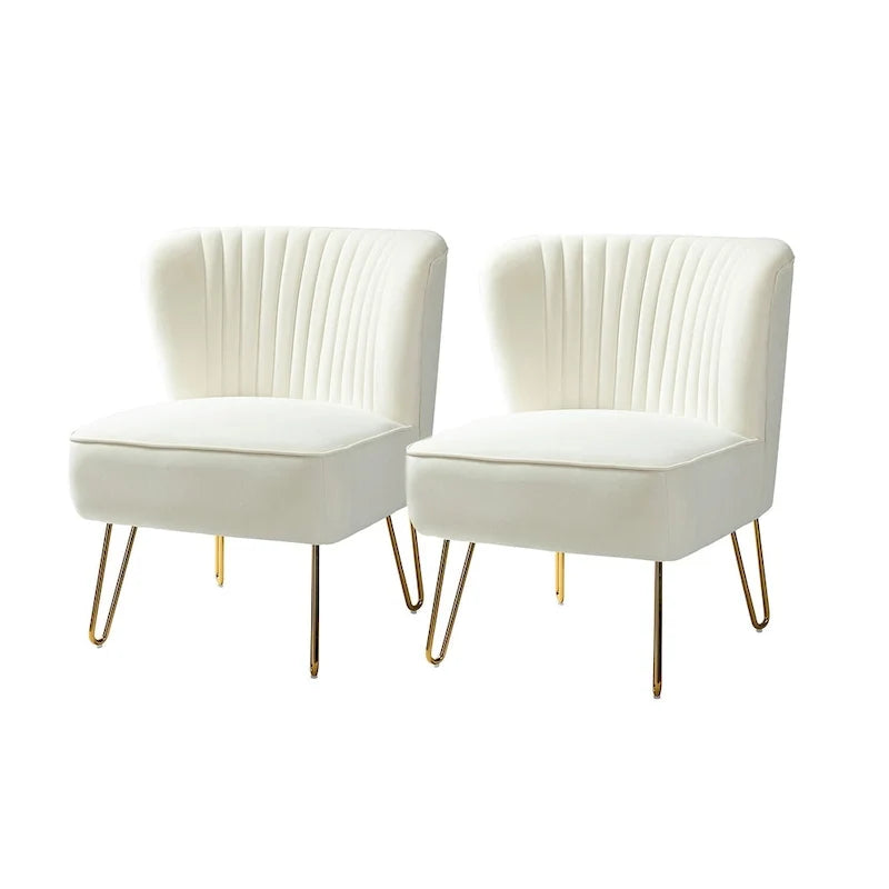 Barto Upholstered Side Chair with Tufted Back Set of 2 by HULALA HOME