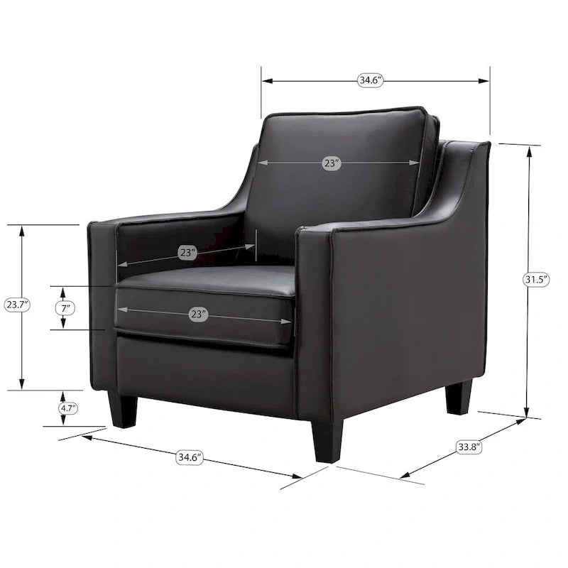 Furniture of America Kayn Contemporary Vinyl Padded Club Chair