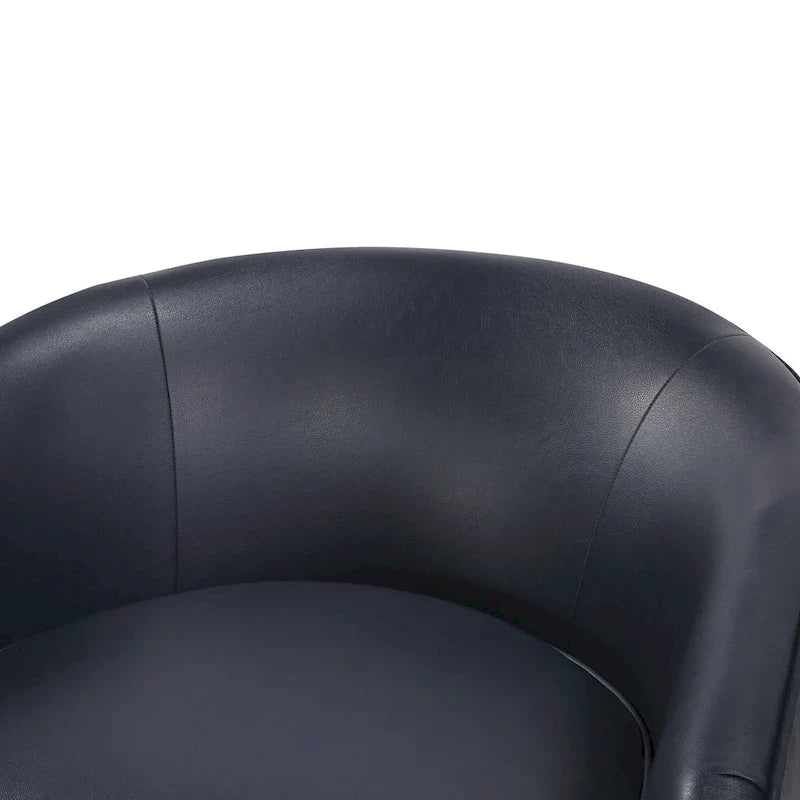 Ingram Faux Leather Wood Base Barrel Swivel Chair by Greyson Living