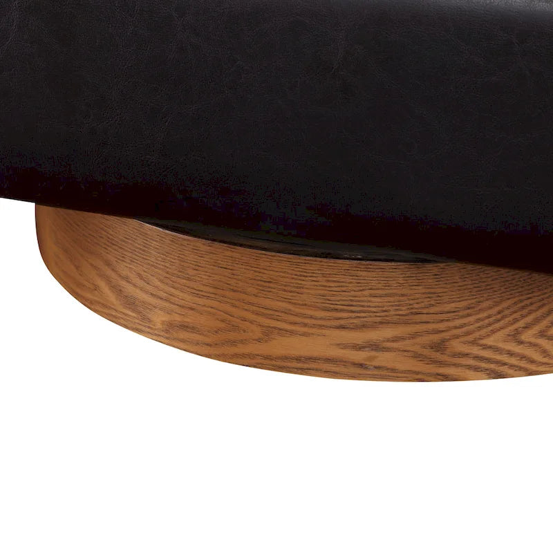 Ingram Faux Leather Wood Base Barrel Swivel Chair by Greyson Living