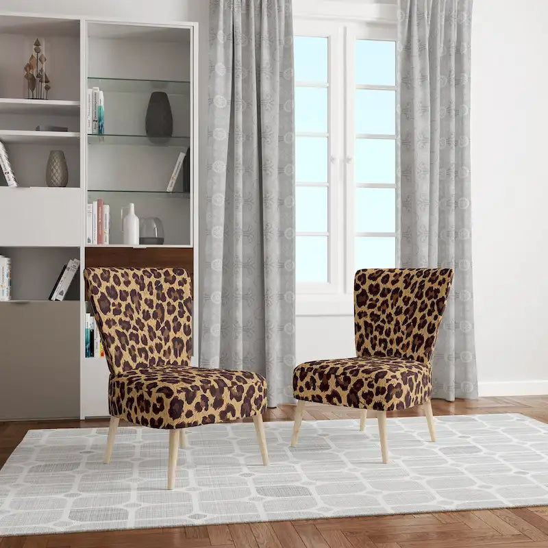 Designart Leopard Fur II Upholstered Cabin & Lodge Accent Chair and Arm Chair