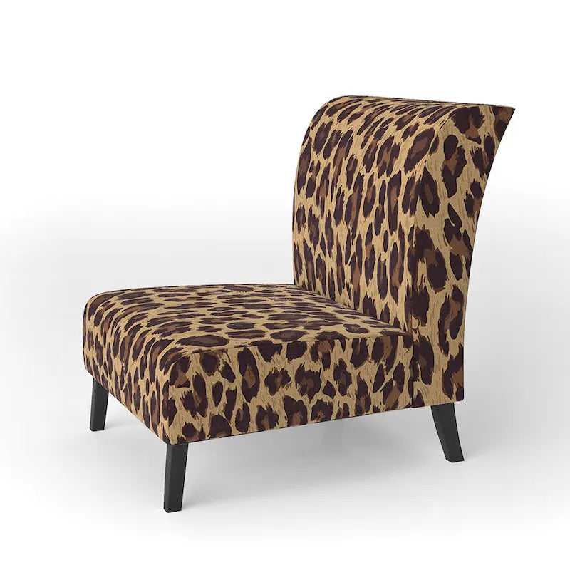 Designart Fauteuil d'appoint et fauteuil à accoudoirs en tissu d'ameublement Leopard Fur II