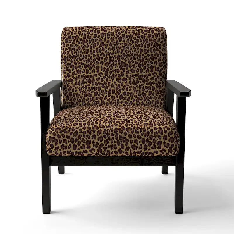 Designart Fauteuil d'appoint et fauteuil à accoudoirs en tissu d'ameublement Leopard Fur II