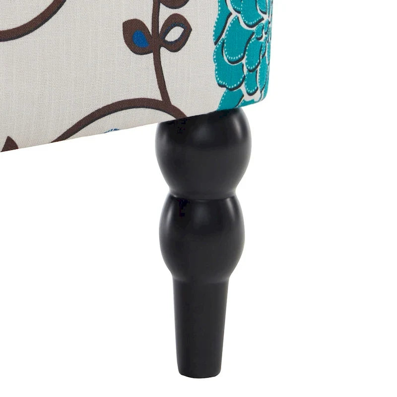 Fauteuil rembourré HUIMO avec boutons touffetés et oreiller lombaire Beige/Gris/Bleu clair/Marron