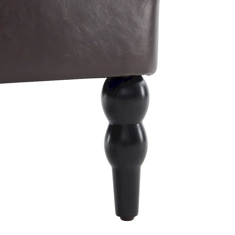 Fauteuil rembourré HUIMO avec boutons touffetés et oreiller lombaire Beige/Gris/Bleu clair/Marron