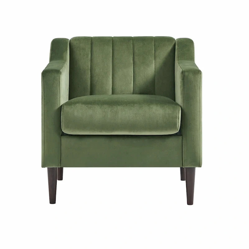 Modern Upholstered Tufted Accent Chair with Metal Legs