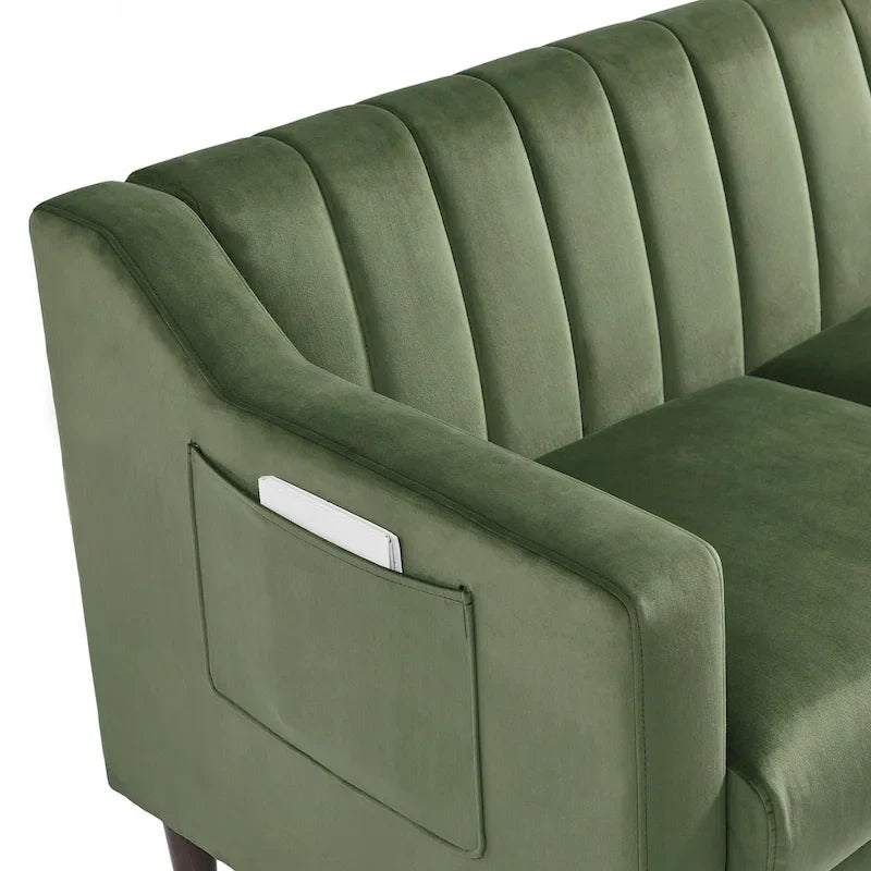 Modern Upholstered Tufted Accent Chair with Metal Legs