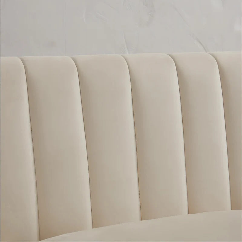 Modern Upholstered Tufted Accent Chair with Metal Legs