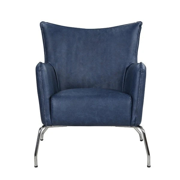 Fauteuil d'appoint Somette bleu avec cadre en acier