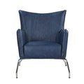 Fauteuil d'appoint Somette bleu avec cadre en acier