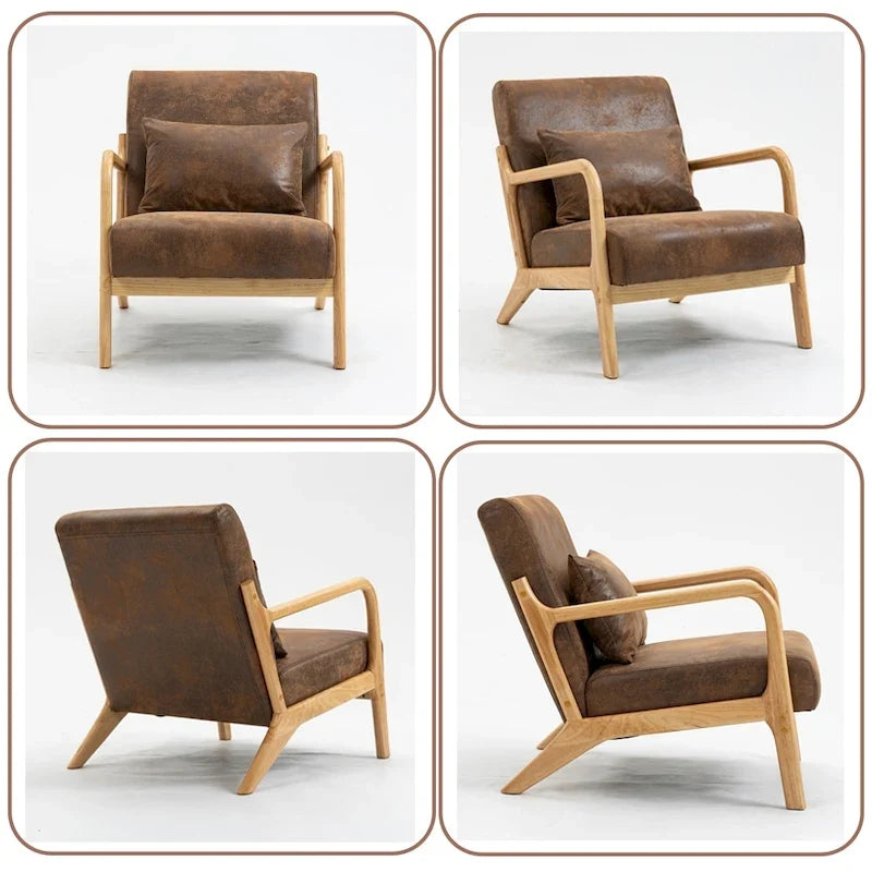 Fauteuil d'appoint en velours du milieu du siècle avec coussin lombaire