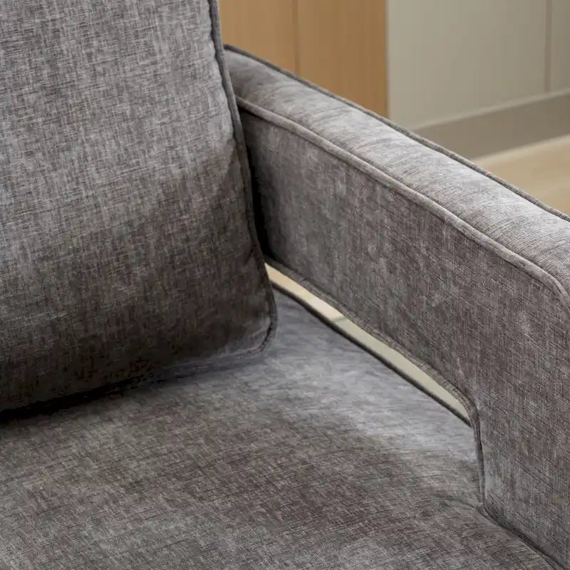 Modern Upholstered Swivel Open-Back Barrel Chair With Pillow