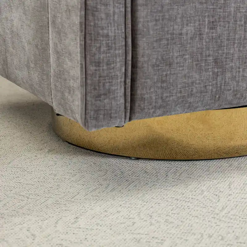 Modern Upholstered Swivel Open-Back Barrel Chair With Pillow