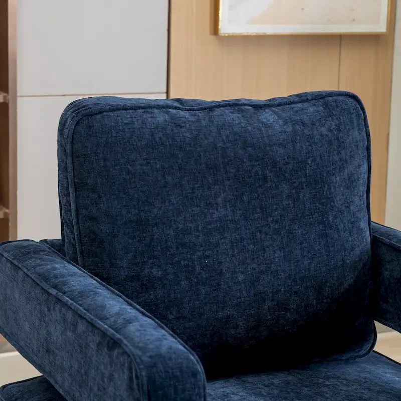 Modern Upholstered Swivel Open-Back Barrel Chair With Pillow