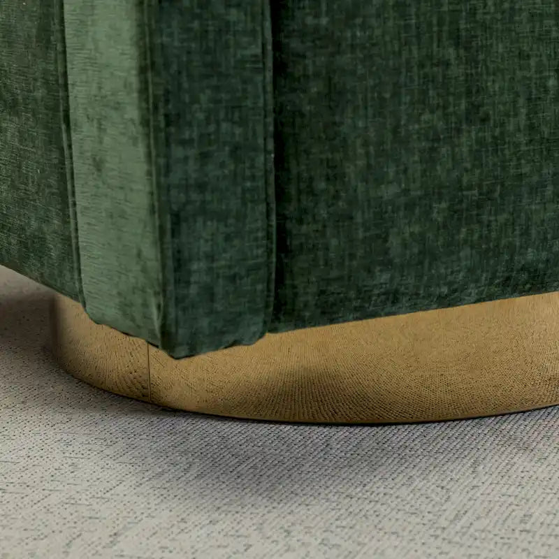 Modern Upholstered Swivel Open-Back Barrel Chair With Pillow