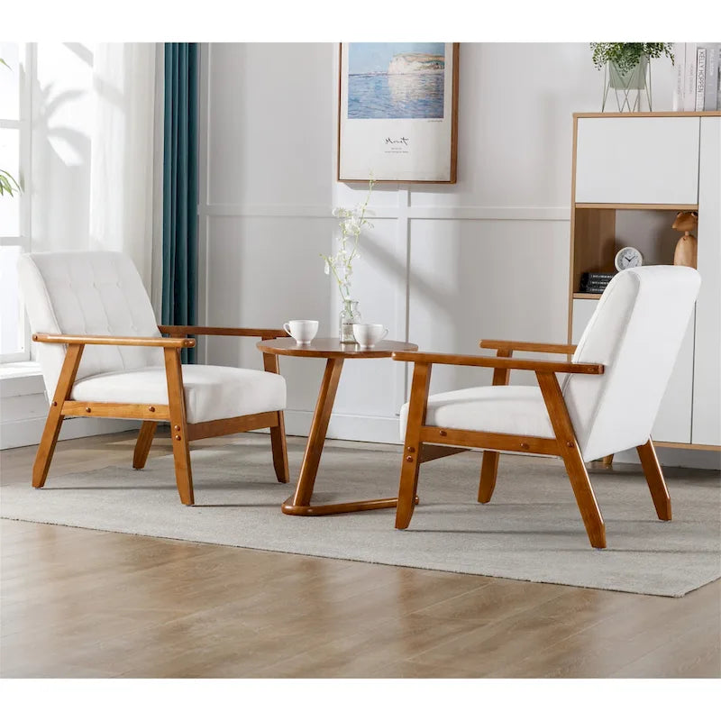 Lot de 2 fauteuils d'appoint modernes du milieu du siècle avec table d'appoint