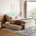 Letto a piattaforma imbottito con letto estraibile