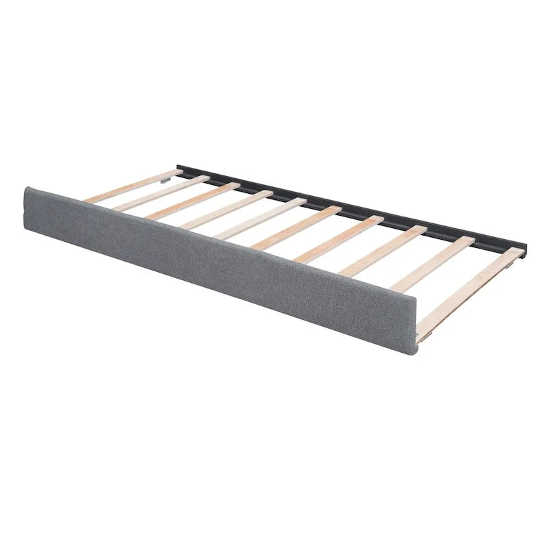 Letto a piattaforma imbottito con letto estraibile