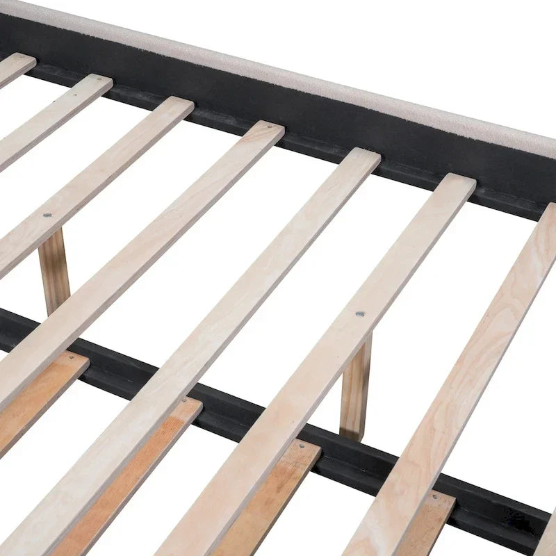 Letto a piattaforma imbottito con letto estraibile