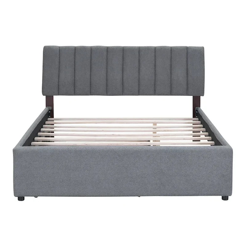 Letto a piattaforma imbottito con letto estraibile