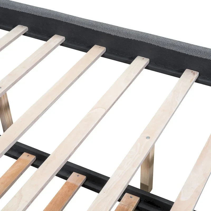 Letto a piattaforma imbottito con letto estraibile