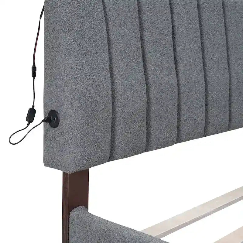 Letto a piattaforma imbottito con letto estraibile
