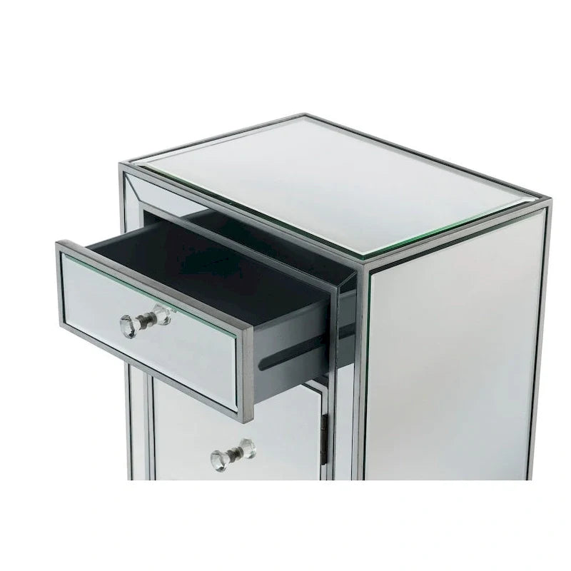 Comodino con 1 cassetto a specchio largo 45 cm Reflexion Collection Rosa