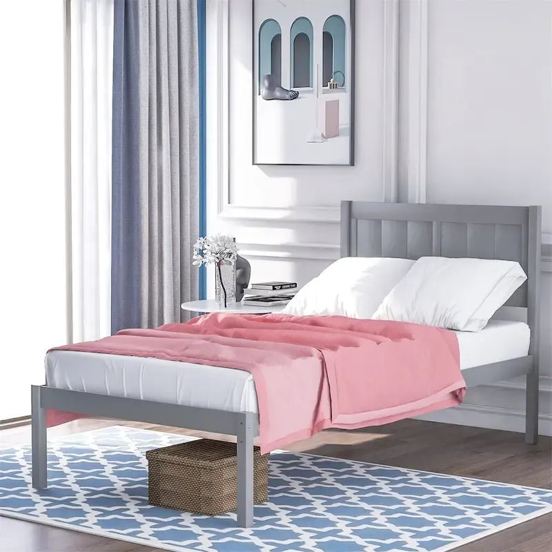Harper & Bright Designs Letto a piattaforma singolo in legno