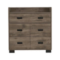 Commode Alyn de 84 cm de large avec 4 pieds, 4 tiroirs et 1 tiroir double