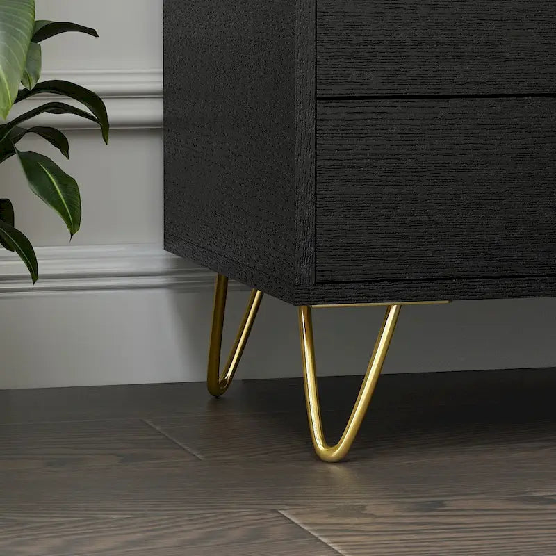 Table de chevet à 3 tiroirs de 54,9 cm de haut Blanc/Gris/Noir (1 pièce)