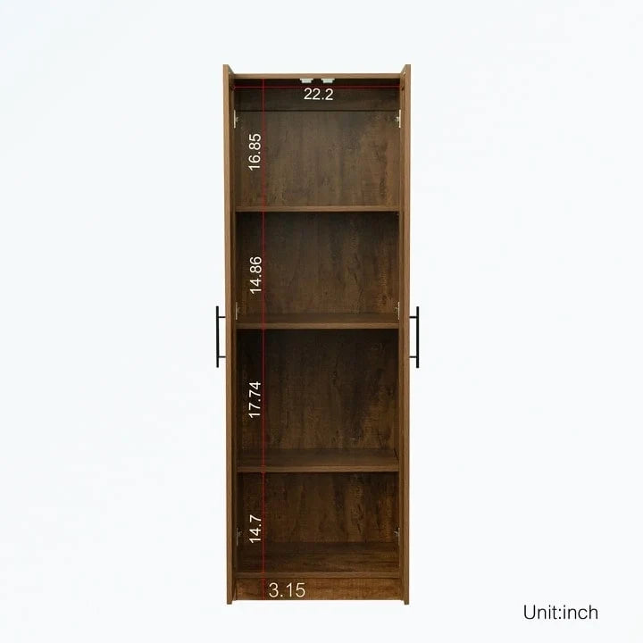 Armoire haute 2 portes 3 cloisons