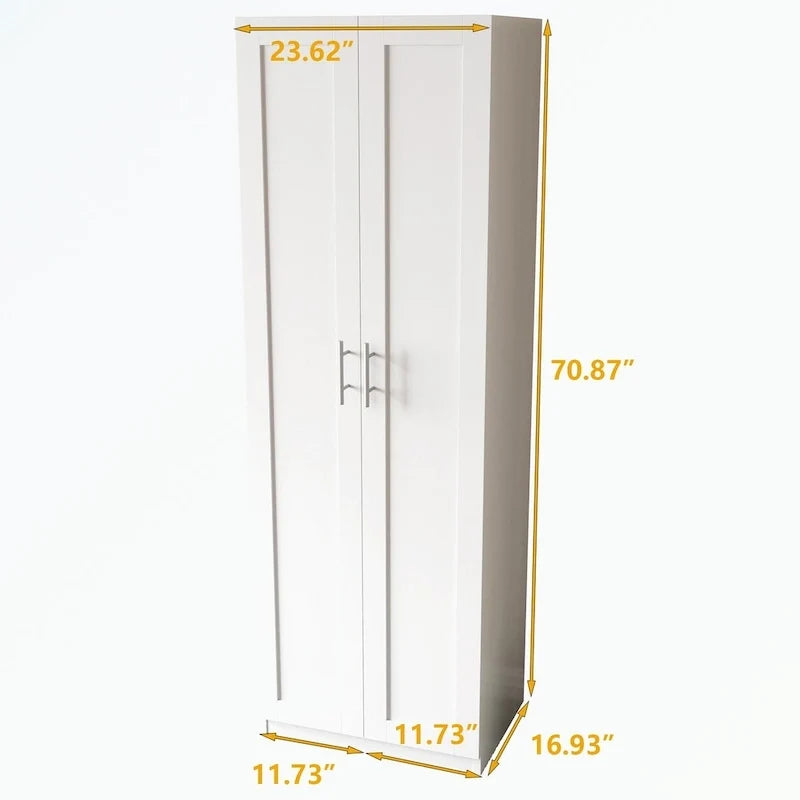 Armoire haute 2 portes 3 cloisons