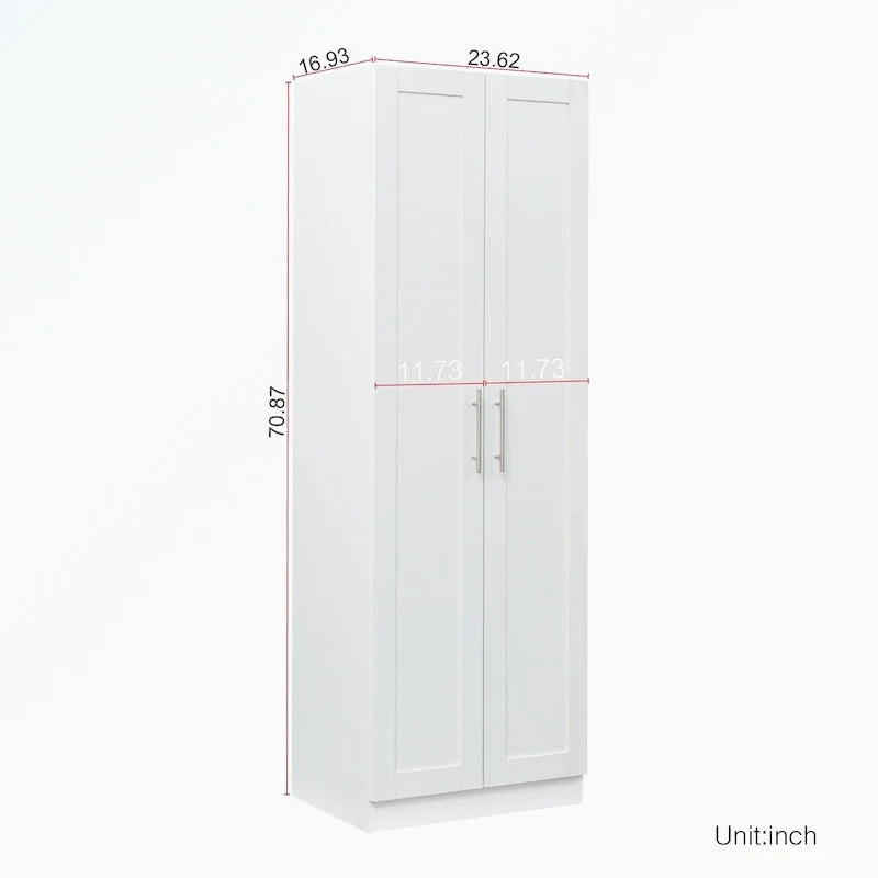 Armoire haute 2 portes 3 cloisons