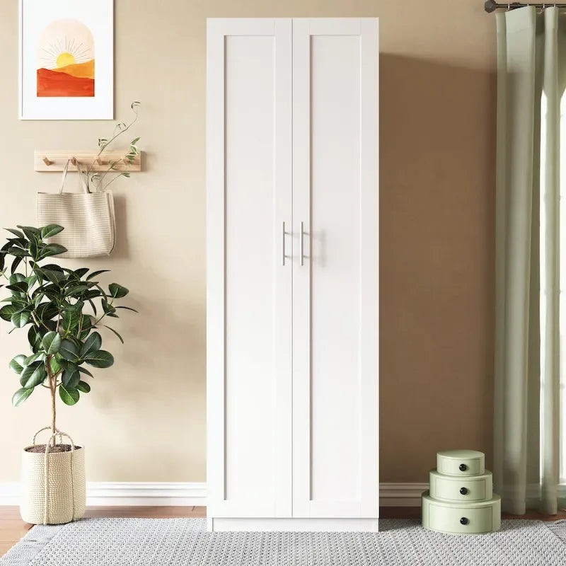 Armoire haute 2 portes 3 cloisons