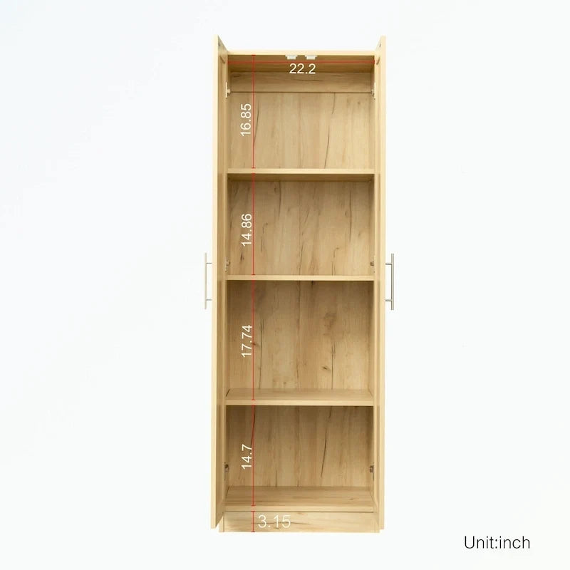 Armoire haute 2 portes 3 cloisons