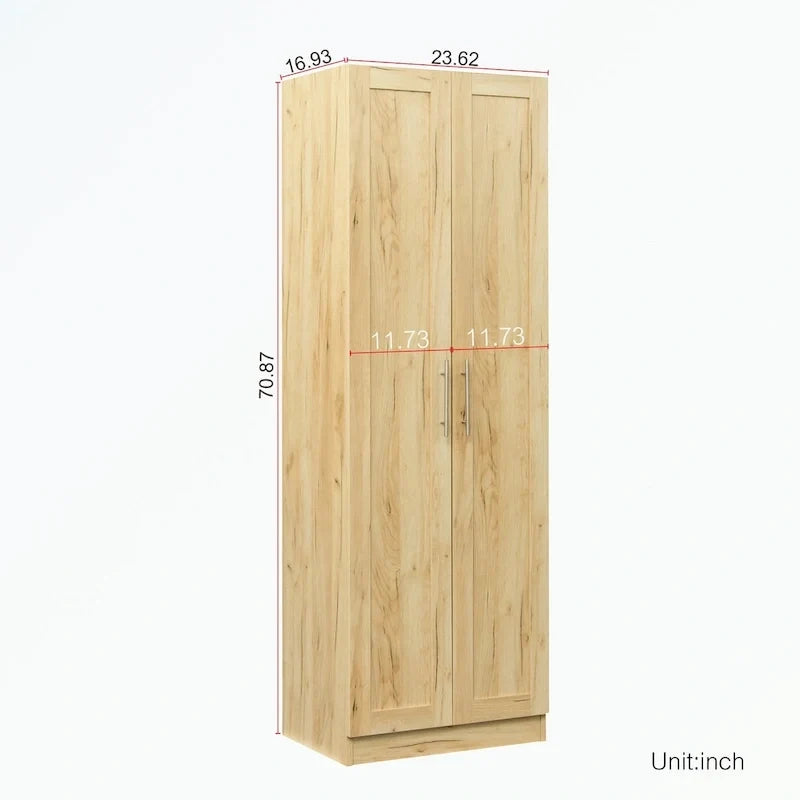 Armoire haute 2 portes 3 cloisons