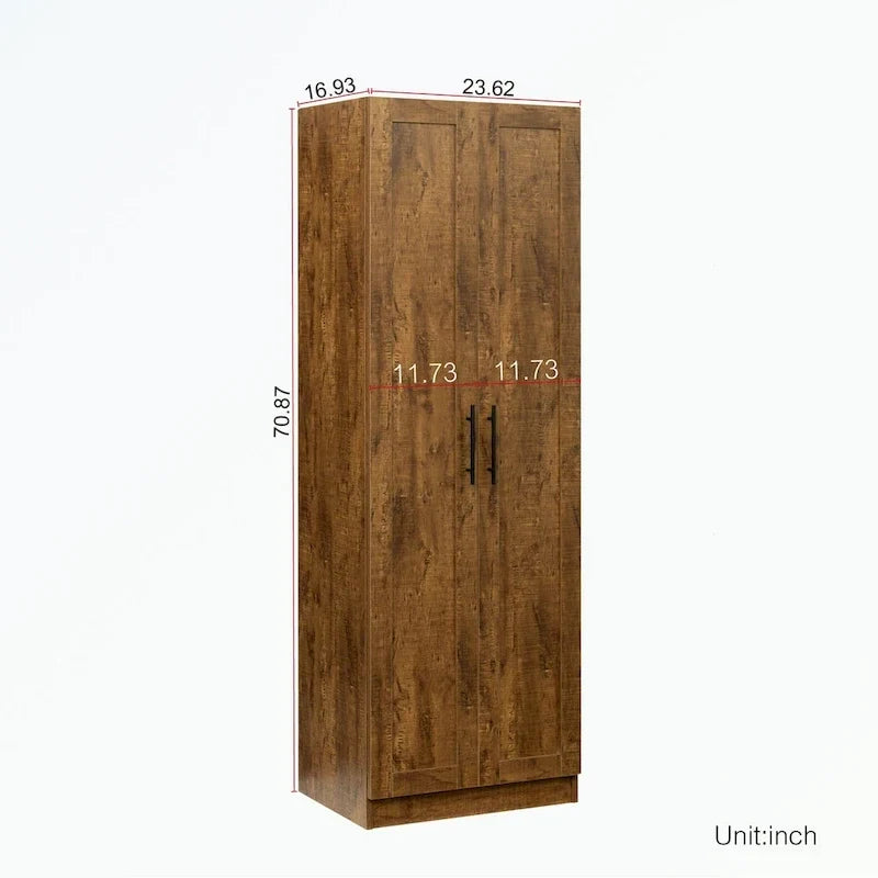 Armoire haute 2 portes 3 cloisons