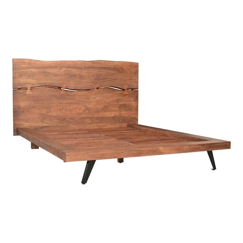 Lit plateforme Aurelle Home Marlene en bois d'acacia rustique, marron