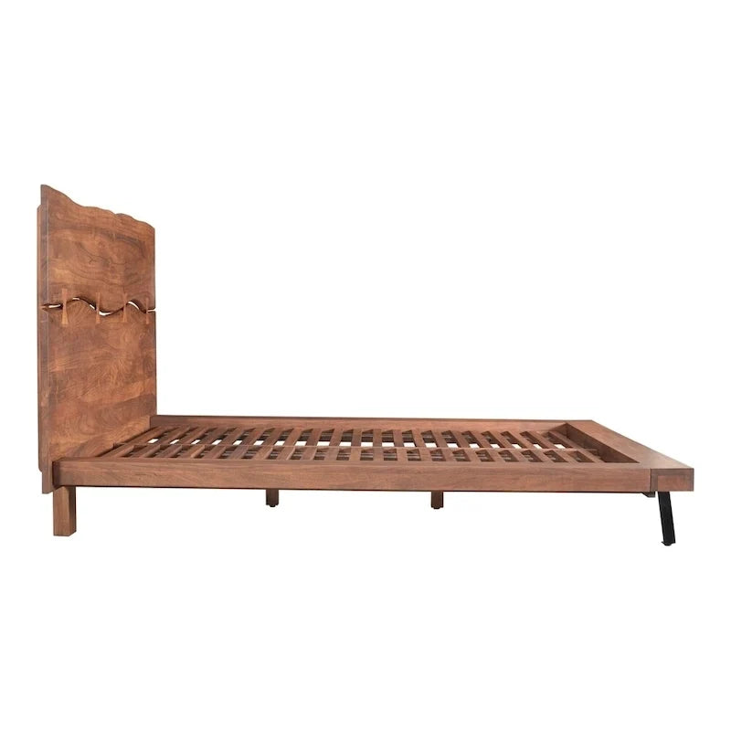 Lit plateforme Aurelle Home Marlene en bois d'acacia rustique, marron