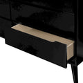 Comò a 6 cassetti in legno massiccio Mid-Century Modern Fopp in 2 pezzi con specchio ovale di Furniture of America