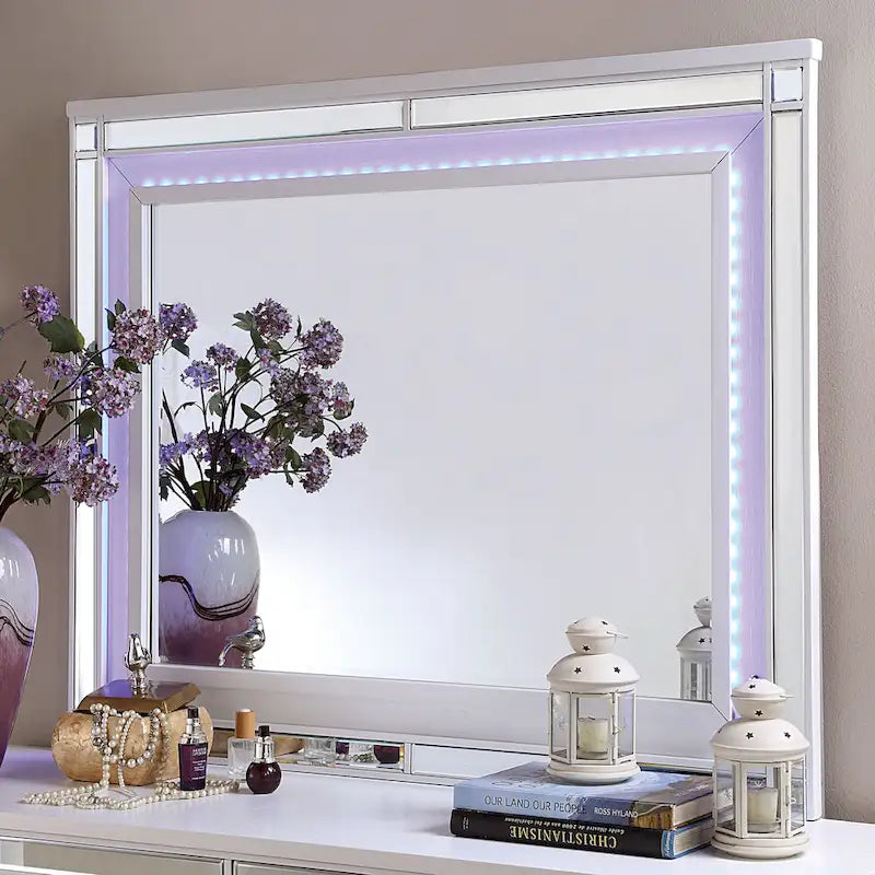 Commode et miroir 2 tiroirs 7 pièces Derc Contemporary par Furniture of America