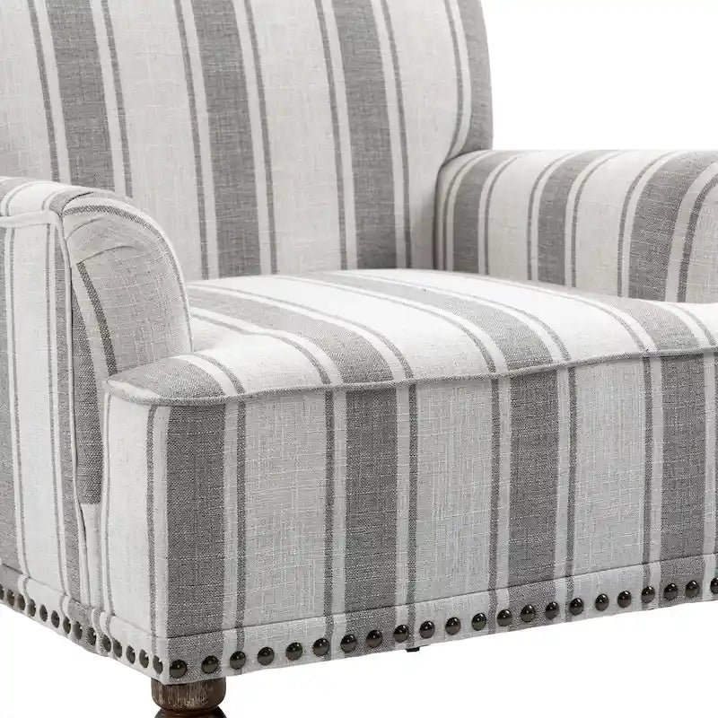 Set of 2 Traditional Upholstered Stripe Accent Chair for Living Room