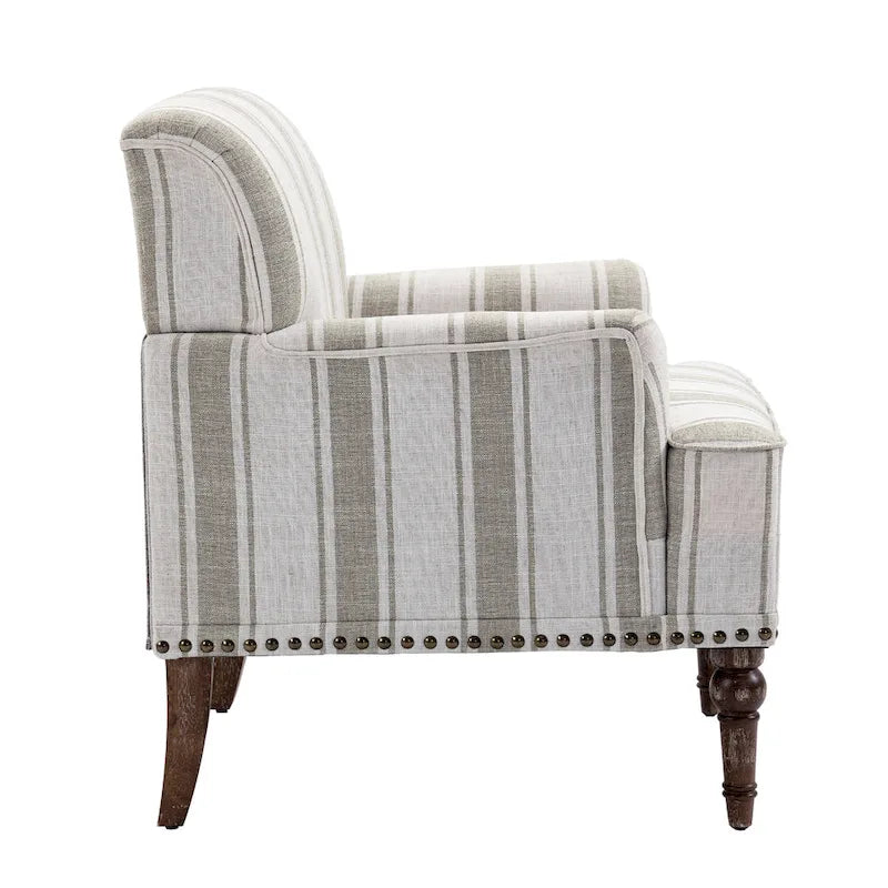 Set of 2 Traditional Upholstered Stripe Accent Chair for Living Room