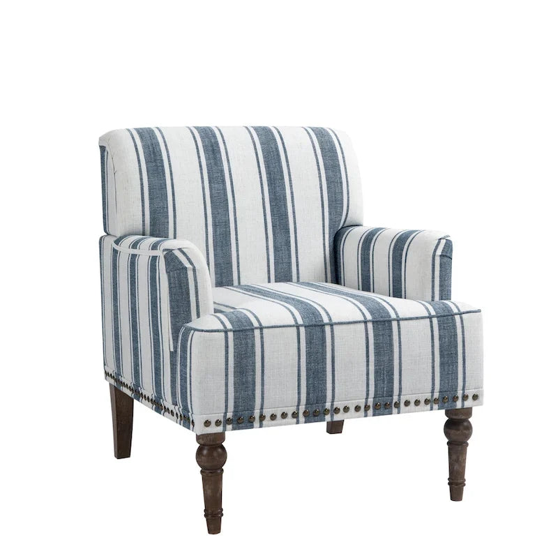 Set of 2 Traditional Upholstered Stripe Accent Chair for Living Room