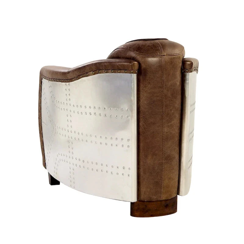 Acme Furniture Brancaster Top Grain Leather Retro Brown Arm Chair
